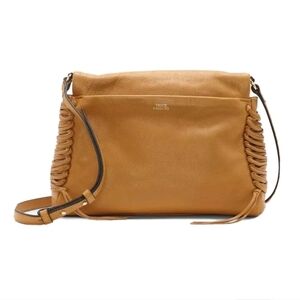 Vince Camuto Jaydes Tan Leather Crossbody Fringe  Bag